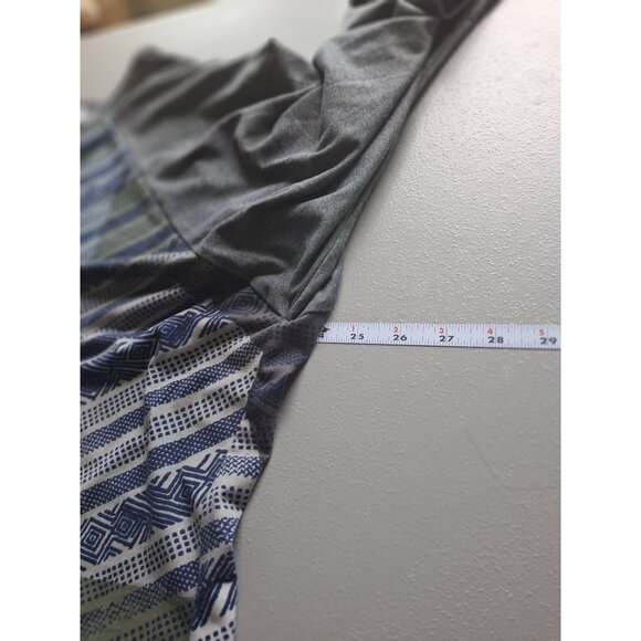 LuLaRoe Raglan Sleeve Aztec Print Tunic Top 3XL Women's Blue Gray - Picture 6 of 8